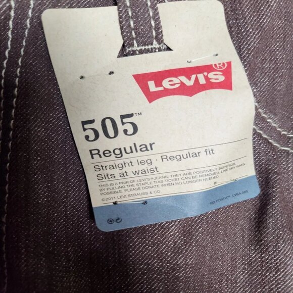 Levis 505 NWT Women‎ 18 Regular Fit 29x29 Burnt Red Embroidered Denim Jeans - Picture 7 of 7